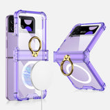 Maxbell Durable Phone Case Shell Stylish with Rings Holder Protective Case Accessory Violet