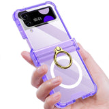 Maxbell Durable Phone Case Shell Stylish with Rings Holder Protective Case Accessory Violet