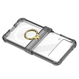 Maxbell Durable Phone Case Shell Stylish with Rings Holder Protective Case Accessory Black