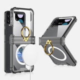 Maxbell Durable Phone Case Shell Stylish with Rings Holder Protective Case Accessory Black