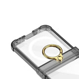 Maxbell Durable Phone Case Shell Stylish with Rings Holder Protective Case Accessory Black