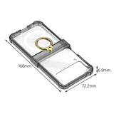 Maxbell Durable Phone Case Shell Stylish with Rings Holder Protective Case Accessory Black