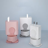 Maxbell Silicone Power Adapter Case Cable Organizer Cord Holders for Desktop Bedroom pink