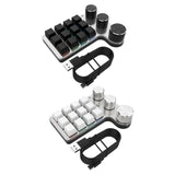 Maxbell Portable Numeric Keypad 9 Keys 3 Knob Program RGB for PC Laptop Tablet Black