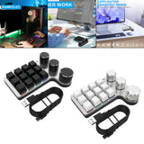 Maxbell Portable Numeric Keypad 9 Keys 3 Knob Program RGB for PC Laptop Tablet Black