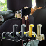 Maxbell 2 in 1 Car Headrest Hidden Hook Gadget Phone Holder Clips for Purse Handbag Black