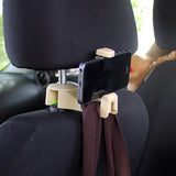 Maxbell 2 in 1 Car Headrest Hidden Hook Gadget Phone Holder Clips for Purse Handbag Black