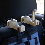 Maxbell 2 in 1 Car Headrest Hidden Hook Gadget Phone Holder Clips for Purse Handbag Beige