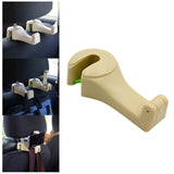 Maxbell 2 in 1 Car Headrest Hidden Hook Gadget Phone Holder Clips for Purse Handbag Beige