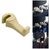 Maxbell 2 in 1 Car Headrest Hidden Hook Gadget Phone Holder Clips for Purse Handbag Beige