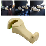 Maxbell 2 in 1 Car Headrest Hidden Hook Gadget Phone Holder Clips for Purse Handbag Beige