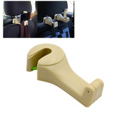 Maxbell 2 in 1 Car Headrest Hidden Hook Gadget Phone Holder Clips for Purse Handbag Beige