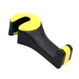 Maxbell 2 in 1 Car Headrest Hidden Hook Gadget Phone Holder Clips for Purse Handbag Black Yellow