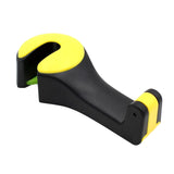 Maxbell 2 in 1 Car Headrest Hidden Hook Gadget Phone Holder Clips for Purse Handbag Black Yellow