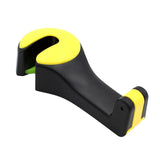 Maxbell 2 in 1 Car Headrest Hidden Hook Gadget Phone Holder Clips for Purse Handbag Black Yellow