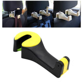 Maxbell 2 in 1 Car Headrest Hidden Hook Gadget Phone Holder Clips for Purse Handbag Black Yellow