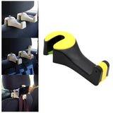 Maxbell 2 in 1 Car Headrest Hidden Hook Gadget Phone Holder Clips for Purse Handbag Black Yellow