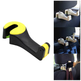 Maxbell 2 in 1 Car Headrest Hidden Hook Gadget Phone Holder Clips for Purse Handbag Black Yellow