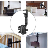 Maxbell Rearview Mirror Phone Holder Rotatable Super Flexible for Video Car Auto Grey