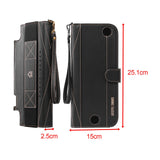 Maxbell PU Leather Protective Case Flip Handheld for Switch Game Console Black for Old Model