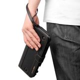 Maxbell PU Leather Protective Case Flip Handheld for Switch Game Console Black for Old Model