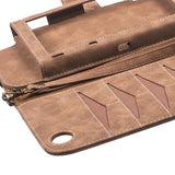 Maxbell PU Leather Protective Case Flip Handheld for Switch Game Console Brown for Old Model