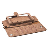 Maxbell PU Leather Protective Case Flip Handheld for Switch Game Console Brown for Old Model