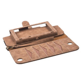 Maxbell PU Leather Protective Case Flip Handheld for Switch Game Console Brown for Old Model
