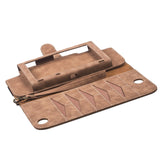 Maxbell PU Leather Protective Case Flip Handheld for Switch Game Console Brown for Old Model