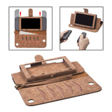 Maxbell PU Leather Protective Case Flip Handheld for Switch Game Console Brown for Old Model