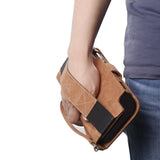 Maxbell PU Leather Protective Case Flip Handheld for Switch Game Console Brown for Old Model