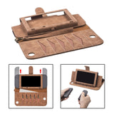 Maxbell PU Leather Protective Case Flip Handheld for Switch Game Console Brown for Old Model