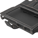 Maxbell PU Leather Protective Case Flip Handheld for Switch Game Console Black for New Model