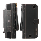 Maxbell PU Leather Protective Case Flip Handheld for Switch Game Console Black for New Model