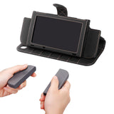 Maxbell PU Leather Protective Case Flip Handheld for Switch Game Console Black for New Model