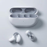 Maxbell Ear Clip Wireless Earbuds Auto Pairing Calling for Driving Fitness Business White Gray