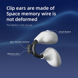Maxbell Ear Clip Wireless Earbuds Auto Pairing Calling for Driving Fitness Business White Gray