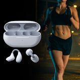 Maxbell Ear Clip Wireless Earbuds Auto Pairing Calling for Driving Fitness Business White Gray