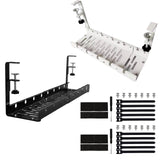 Maxbell Under Desk Cable Organizer Sturdy Desk Cable Tray for Bedrooms Restaurants black