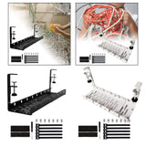 Maxbell Under Desk Cable Organizer Sturdy Desk Cable Tray for Bedrooms Restaurants black