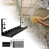 Maxbell Under Desk Cable Organizer Sturdy Desk Cable Tray for Bedrooms Restaurants black