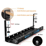 Maxbell Under Desk Cable Organizer Sturdy Desk Cable Tray for Bedrooms Restaurants black