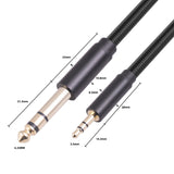 Maxbell Audio Converter 3.55 to 6.35mm 1/8 inch to 1/4 inch for Earphone Mixer Table 1M