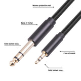 Maxbell Audio Converter 3.55 to 6.35mm 1/8 inch to 1/4 inch for Earphone Mixer Table 2M