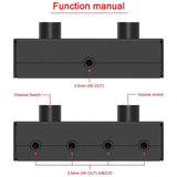 Maxbell 3.5mm Audio Switch Portable Audio Switcher Box for PC Headphone Laptop