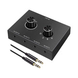 Maxbell 3.5mm Audio Switch Portable Audio Switcher Box for PC Headphone Laptop