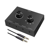 Maxbell 3.5mm Audio Switch Portable Audio Switcher Box for PC Headphone Laptop