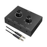 Maxbell 3.5mm Audio Switch Portable Audio Switcher Box for PC Headphone Laptop
