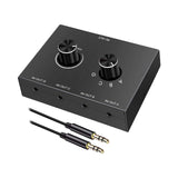 Maxbell 3.5mm Audio Switch Portable Audio Switcher Box for PC Headphone Laptop