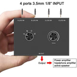 Maxbell 3.5mm Audio Switch Portable Audio Switcher Box for PC Headphone Laptop